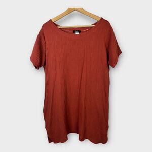 Luna Karina Potestio Womens size Medium Cotton Gauzy Tunic Dress Lagenlook USA